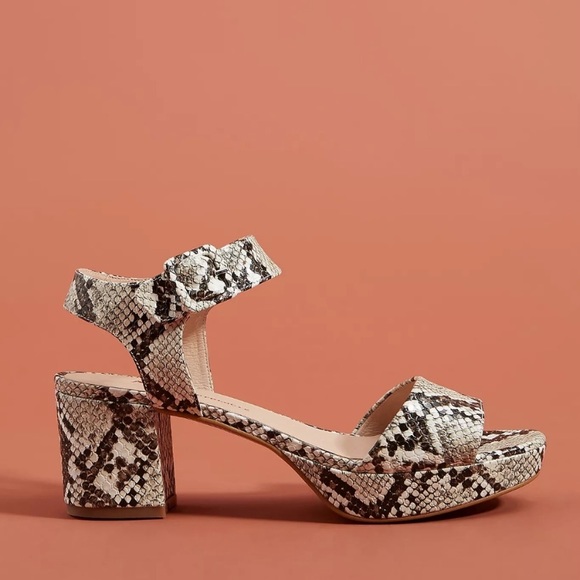 Anthropologie Shoes - Anthropologie Snakeskin Block Heel